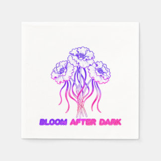 Neonrosa abstrakter Blütenflor - Lebendige Party Serviette