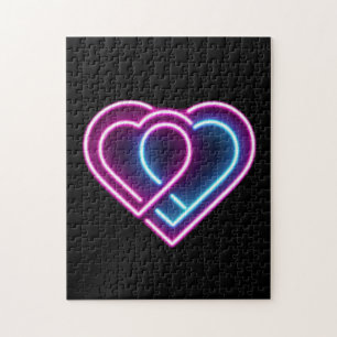 Neonrosa/blaues Herz Valentinstag Tasse