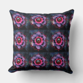 Neonrosa Blumen Kissen