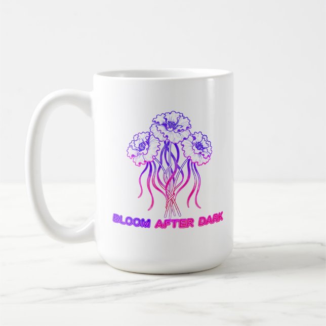 Neonrosa Blumen - Kunstkaffeetasse Kaffeetasse (Links)