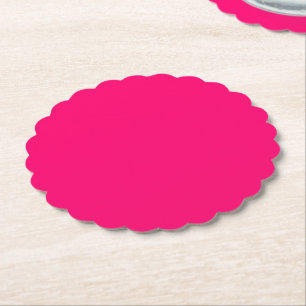Neonrosa gewellte Papier-Unterlage – Anpassbar Untersetzer