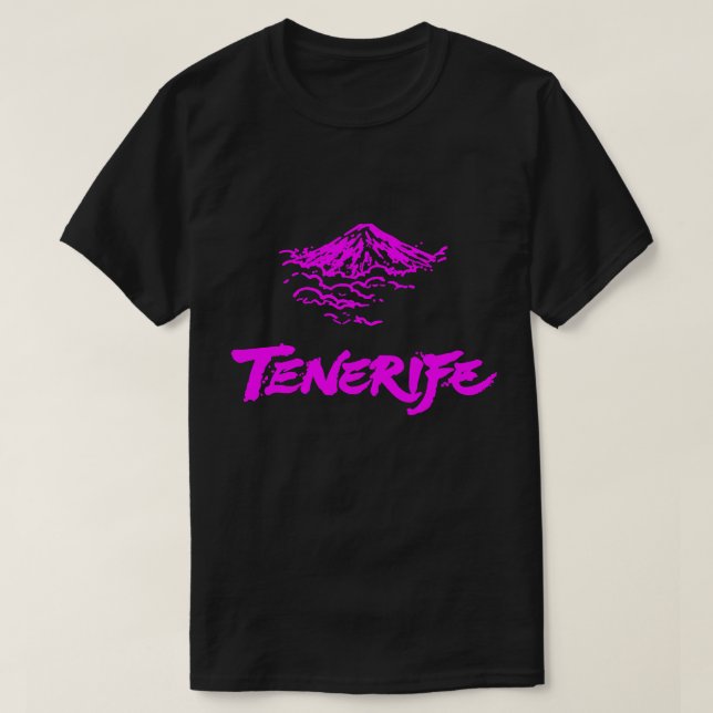 Neonrosa Mount Teide Teneriffa Vulkan  T-Shirt (Design vorne)