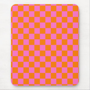 Neonrosa Orange Checkerboard Vintag Mousepad
