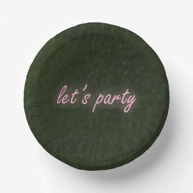 Neonrosa Party Pappteller (Vorderseite)