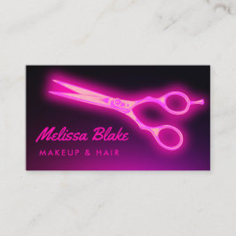 neonrosa Schere Visitenkarte