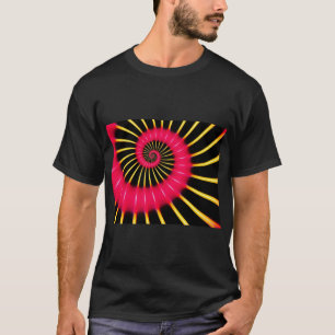 Neonrosa und gelbe Spiralfraktal - T-Shirt