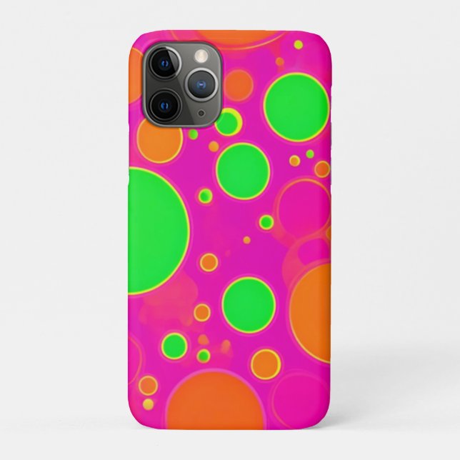 Neonrosa und grüne Retro Circle Design Case-Mate iPhone Hülle (Rückseite)