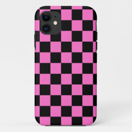 Neonrosa und schwarz karierte Tafel Vintag Case-Mate iPhone Hülle