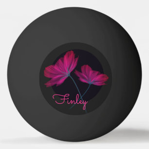 Neonrosa und schwarze Blume mit dem Namen Floral Tischtennisball