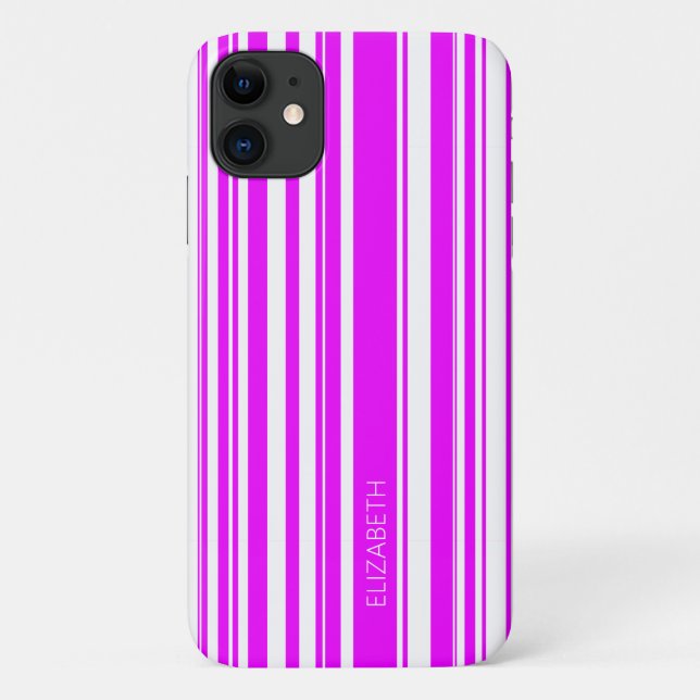 Neonrosa Unregelmäßige Streifen Case-Mate iPhone Hülle (Rückseite)