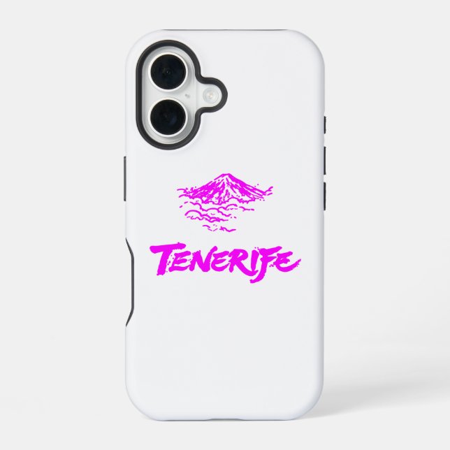 Neonrosaer Mount Teide Teneriffa Vulkan iPhone 16 Hülle (Rückseite)
