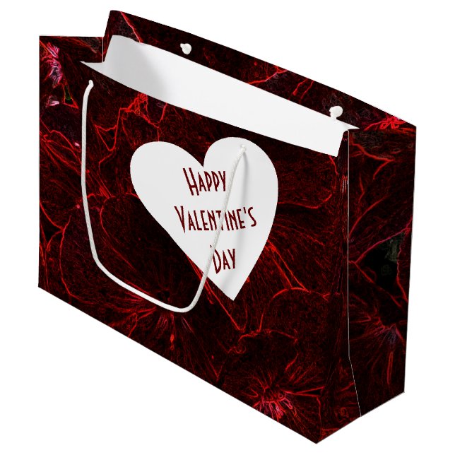 Neonrote Veilchen Große Geschenktüte (Vorderseite Schrägansicht)