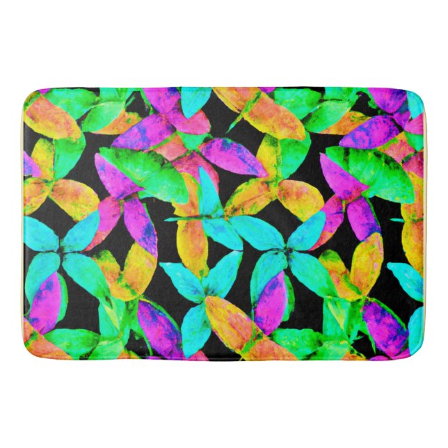 Neonscape Leaf Muster Badematte (Vorderseite)
