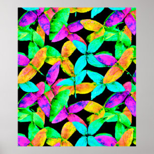 Neonscape Leaf Muster Poster
