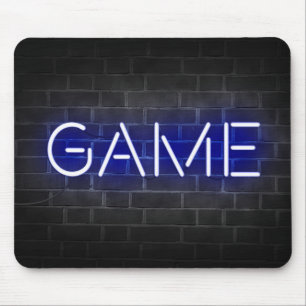 Neonschild an der Ziegelwand Mousepad