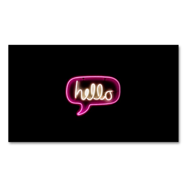 
Neonschild hallo Magnetische Visitenkarte (Vorderseite)