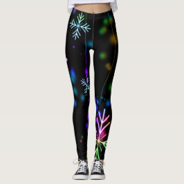 Neonschneeflocken Weihnachtsmuster Leggings