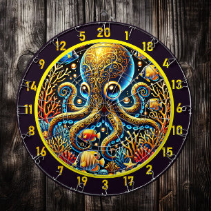Neonschuppung Oktopus Dartboard Dartscheibe