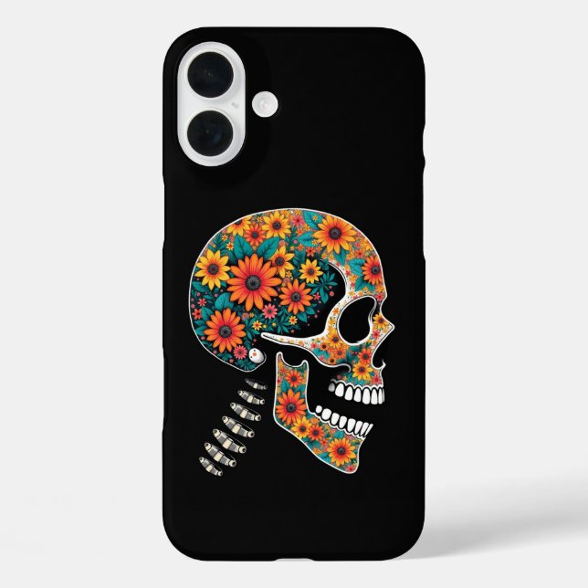 Neonskull- Halloween gothic iPhone 16 Plus Hülle (Rückseite)