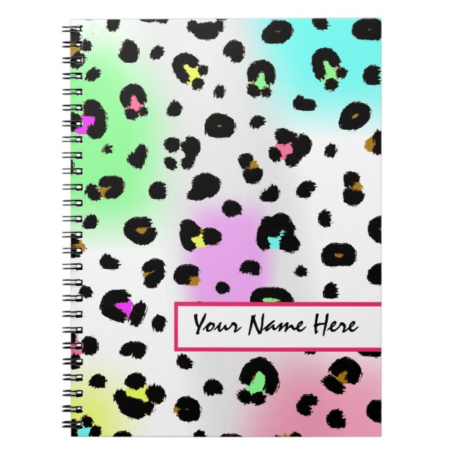 Neonspritzpistolen-Leopard-Druck-Notizbuch Notizblock (Vorderseite)