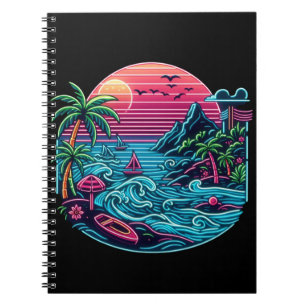 Neonstrand von Tropical/Hawaii Notizblock