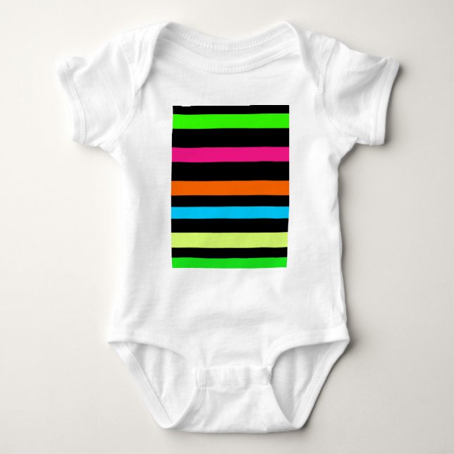 Neonstreifen Baby Strampler (Vorderseite)