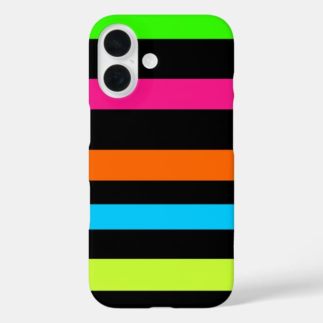 Neonstreifen iPhone 16 Hülle (Rückseite)