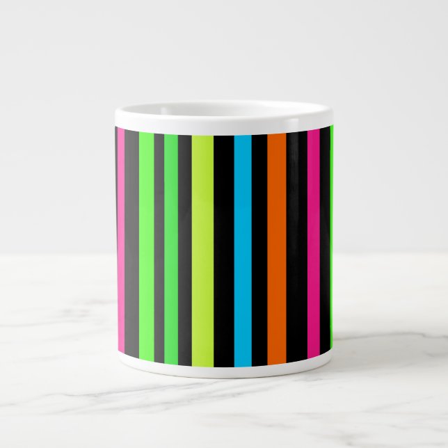 Neonstreifen Jumbo-Tasse (Vorderseite)