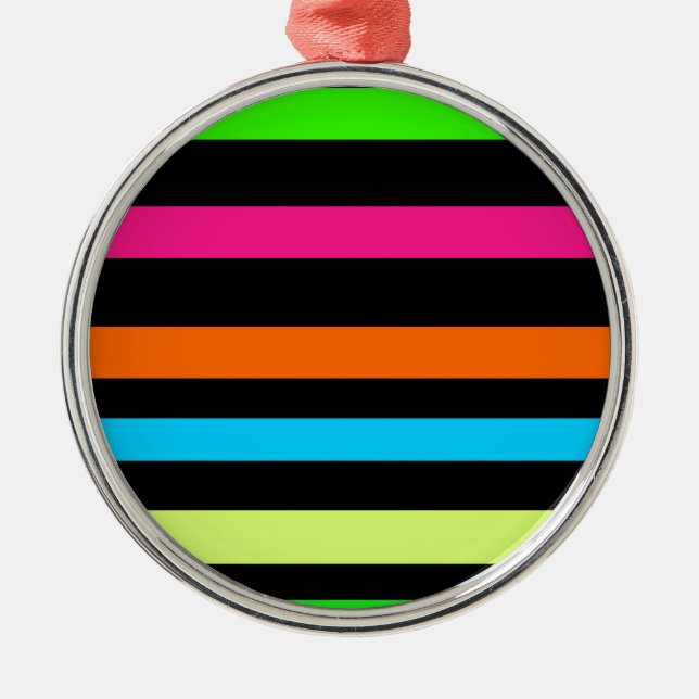 Neonstreifen Silbernes Ornament (Vorne)