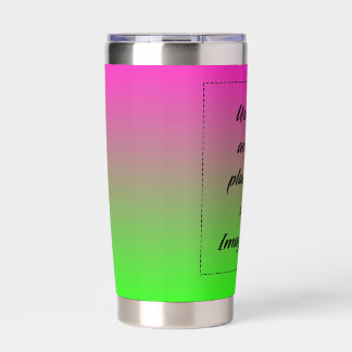 Neonverlauf Grün zu Pink Thermobecher