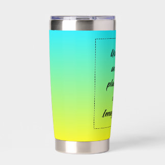 Neonverlauf Licht Blau zu Gelb Thermobecher