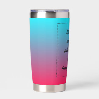 Neonverlauf Licht Blau zu Rot Thermobecher