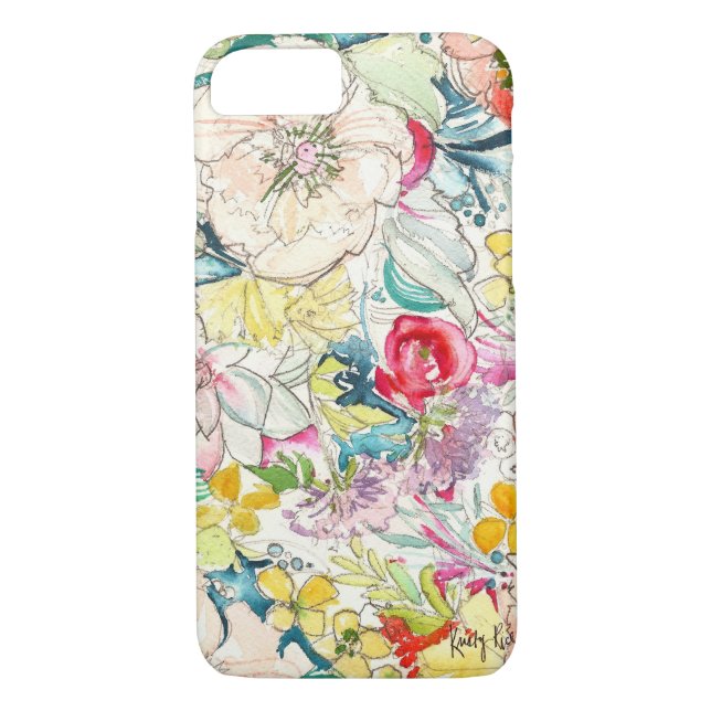 Neonwatercolor-Blume iPhone 7 Fall Case-Mate iPhone Hülle (Rückseite)