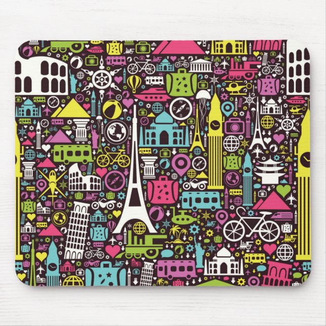 Neonweltikonen-Muster Mousepad (Vorne)