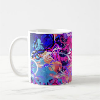 Neonwirbel | Psychodelische rosa und violette Tass Kaffeetasse