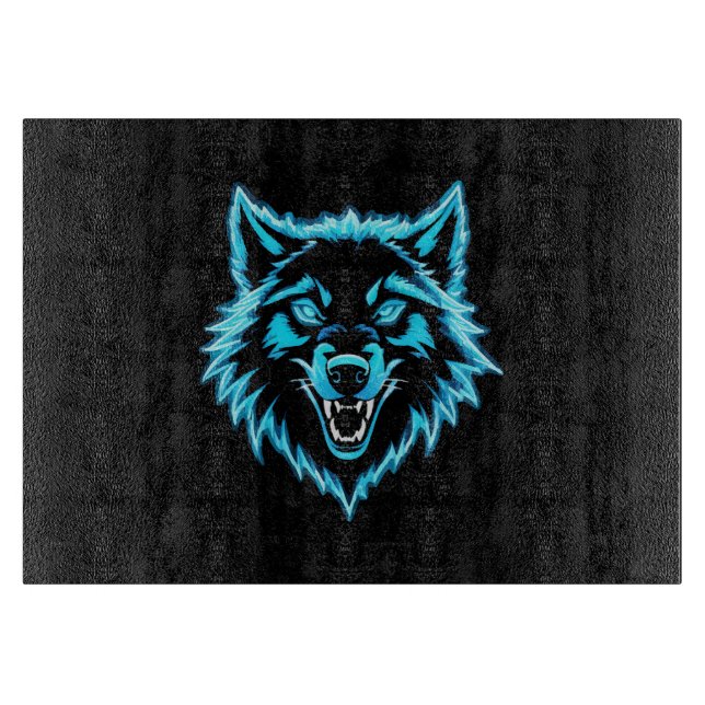 Neonwolf Schneidebrett (Vorderseite)