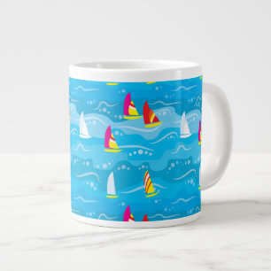 Neonyacht-Muster Jumbo-Tasse