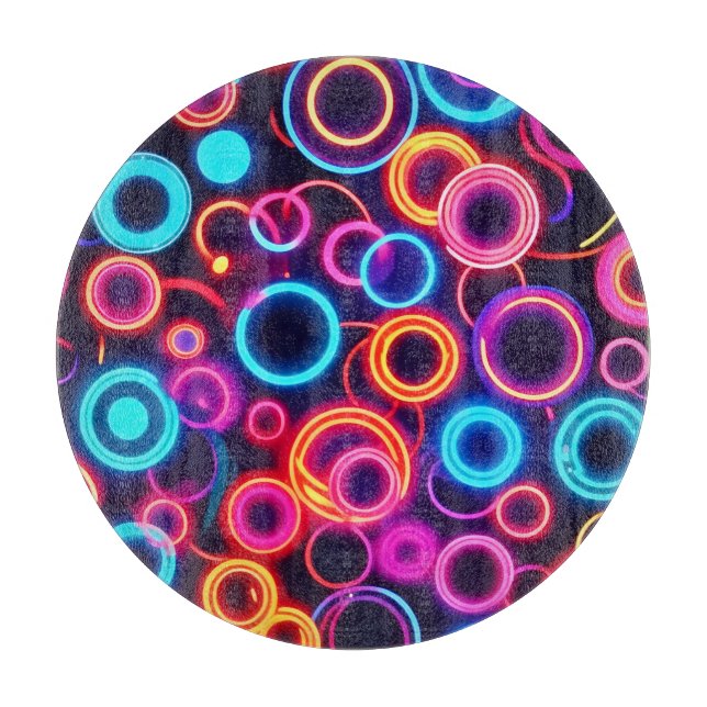 Neonzirkel: Ein lebendiges Visuelles Fest Schneidebrett (Vorderseite)