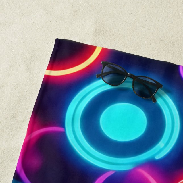 Neonzirkel: Ein lebendiges Visuelles Fest Strandtuch (Beispiel)