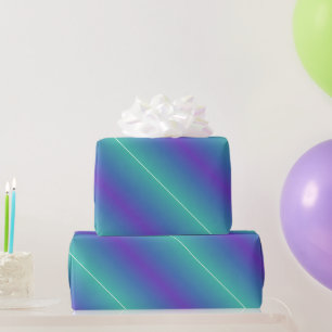Neoplablau, Lila und grüne Streifen - Umschlagpapi Geschenkpapier