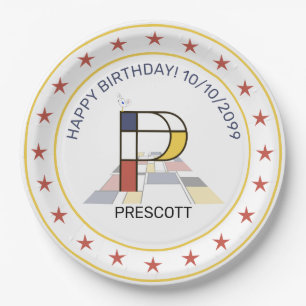 Neoplastik Art Elegant Monogram. Buchstabe P Pappteller