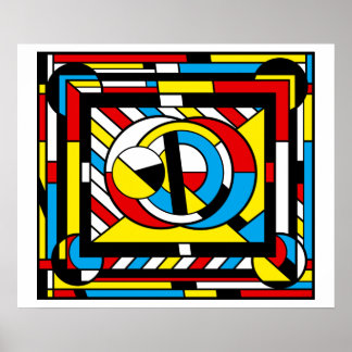 Neoplastimaja - Rot, Blau, Gelb De Stijl Design Poster