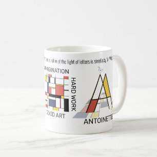 Neoplastizismus Kunst Stilvolles Monogramm. Buchst Kaffeetasse