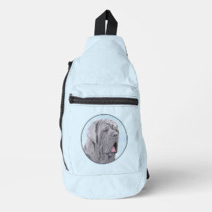 Neopolitan Mastiff Gemälde Grau Original Dog Art Crossbody Bag
