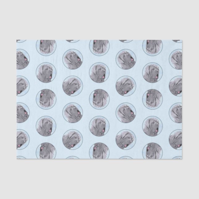 Neopolitan Mastiff Gemälde Grau Original Dog Art Seidenpapier (Vorderseite)