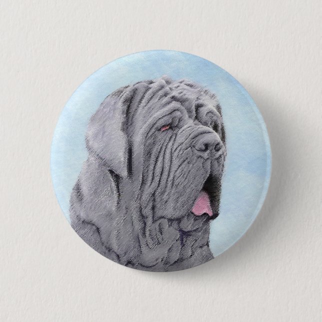 Neopolitan Mastiff Painting - Original Dog Art Button (Vorderseite)