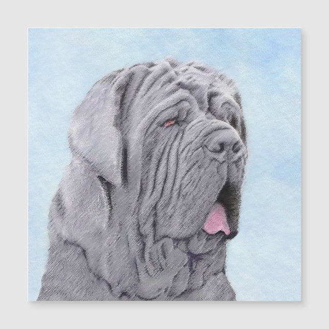 Neopolitan Mastiff Painting - Original Dog Art Magnetkarte (Vorderseite)