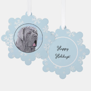 Neopolitan Mastiff Painting - Original Dog Art Ornament Karte