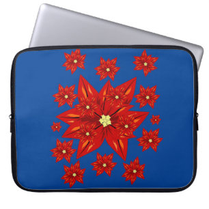 Neopren Christmas Laptop Sleeve 15 in, Poinsettia