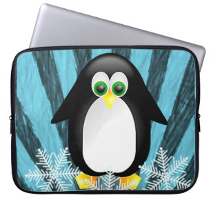 Neopren Christmas Laptop Sleeve 15 Zoll, Pinguin